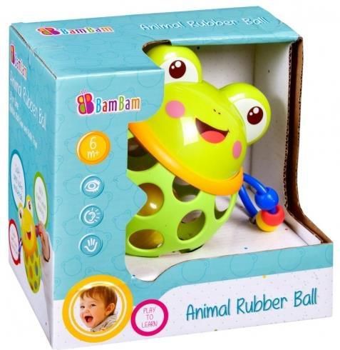BamBam Kula gumowa z grzechotką żaba (254574)