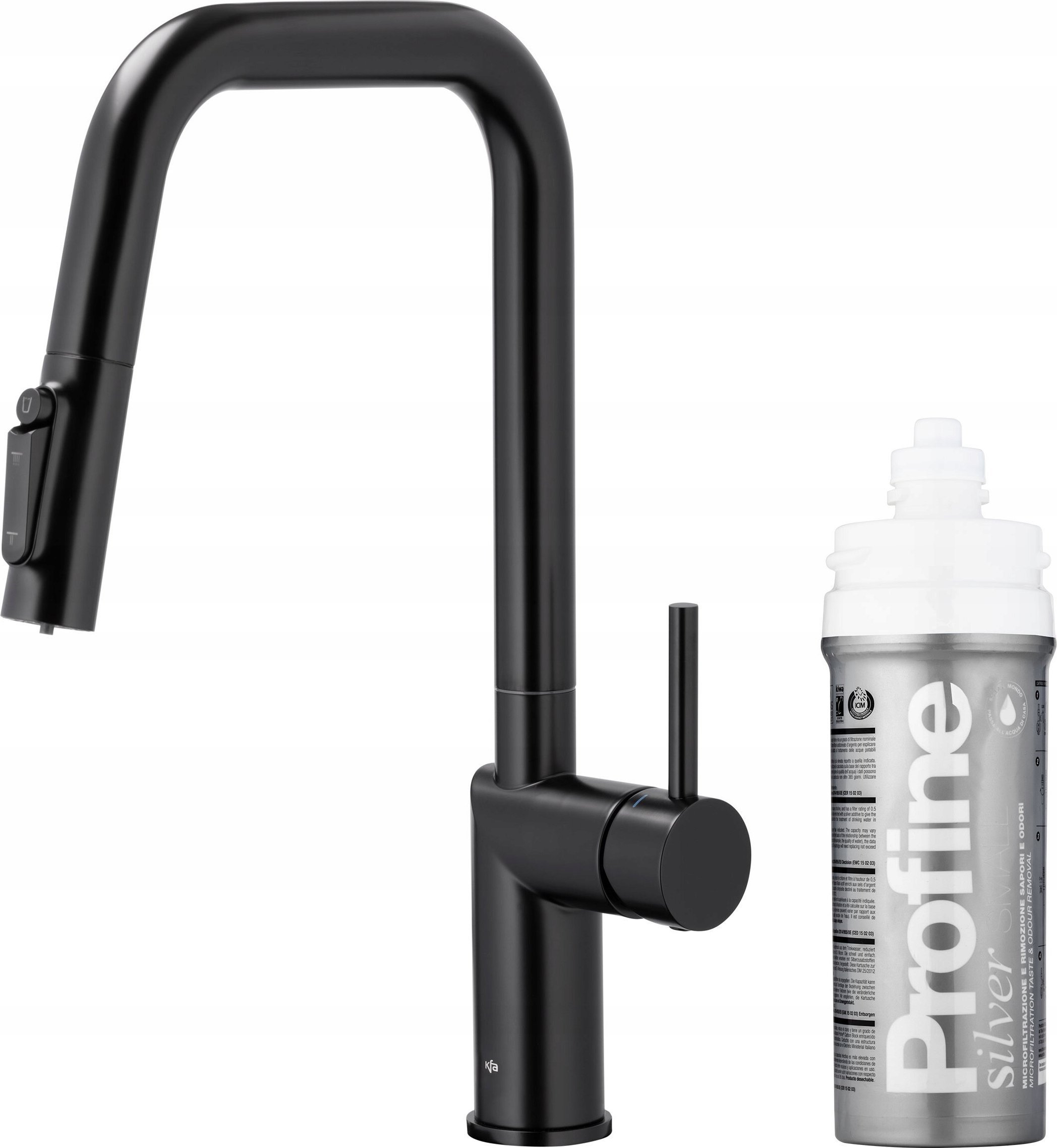 Bateria kuchenna KFA DUERO PURE STYLE PULL-OUT BATERIA KUCHENNA Z FUNKCJĄ FILTRACJI WODY I WYCIĄGANĄ WYLEWKĄ + ZESTAW FILTRUJĄCY PROFINE SILVER S, CZA