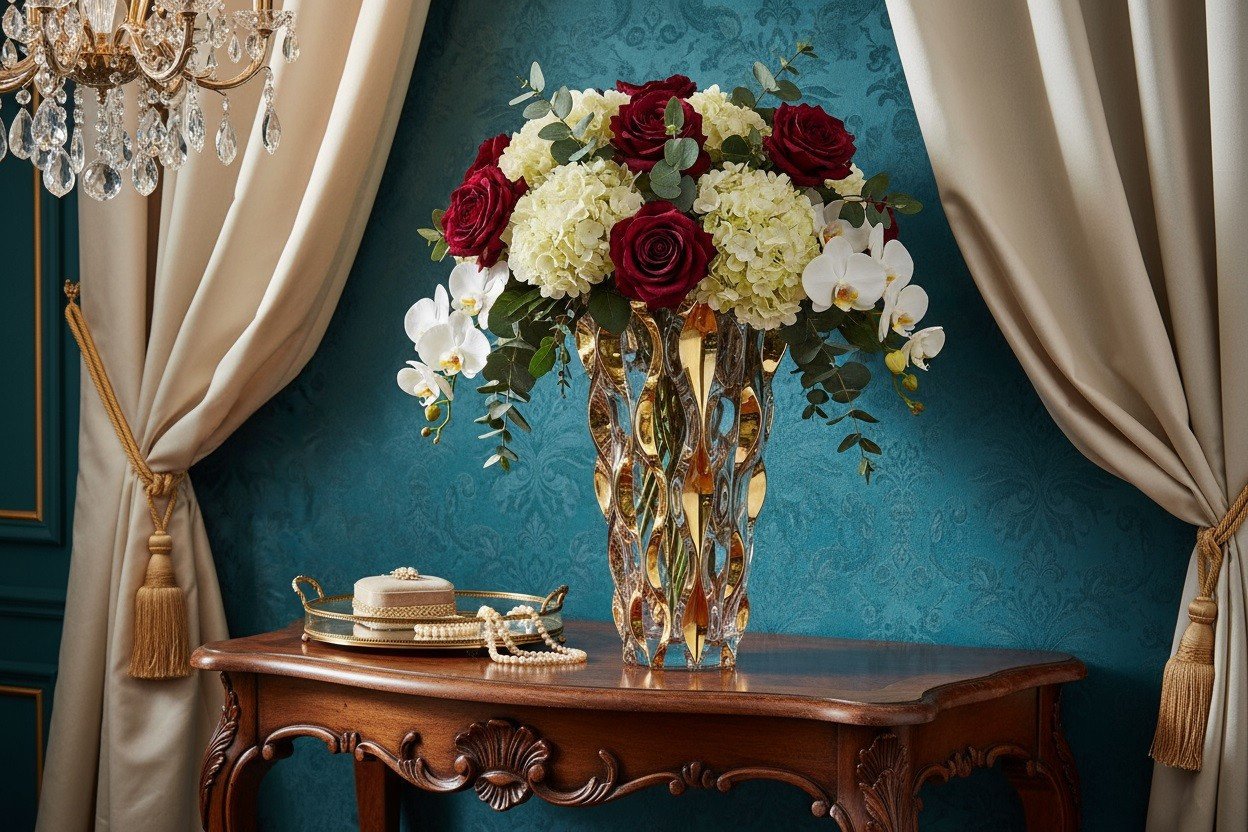 Wazon kryształowy 30,5 cm Samba Opera Gold