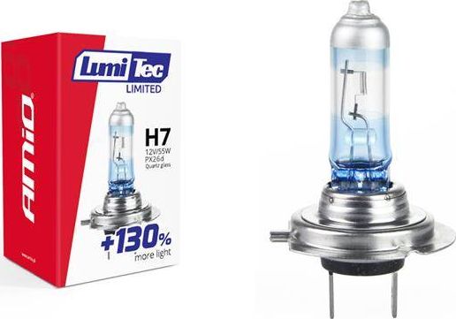 AMiO Żarówka halogenowa H7 12V 55W LumiTec LIMITED +130%