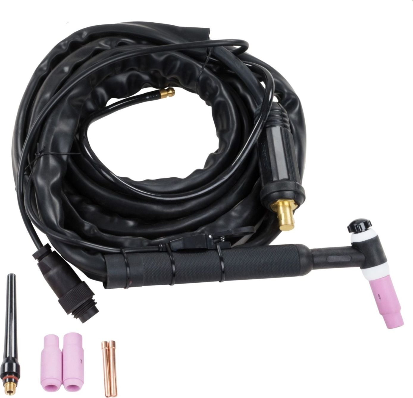 Stamos Uchwyt palnik TIG z przewodem dł. 4m z akcesoriami 250A Przewód z palnikiem TIG dł 4m.