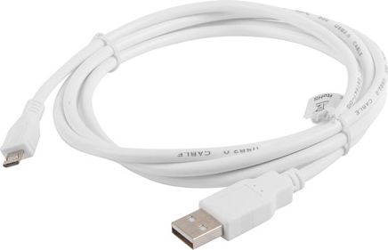 Kabel USB Lanberg USB-A - microUSB 1 m Biały (CA-USBM-10CC-0010-W)