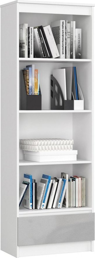 Elior Regał do pokoju dziecięcego biały + metalik - Milano 4X