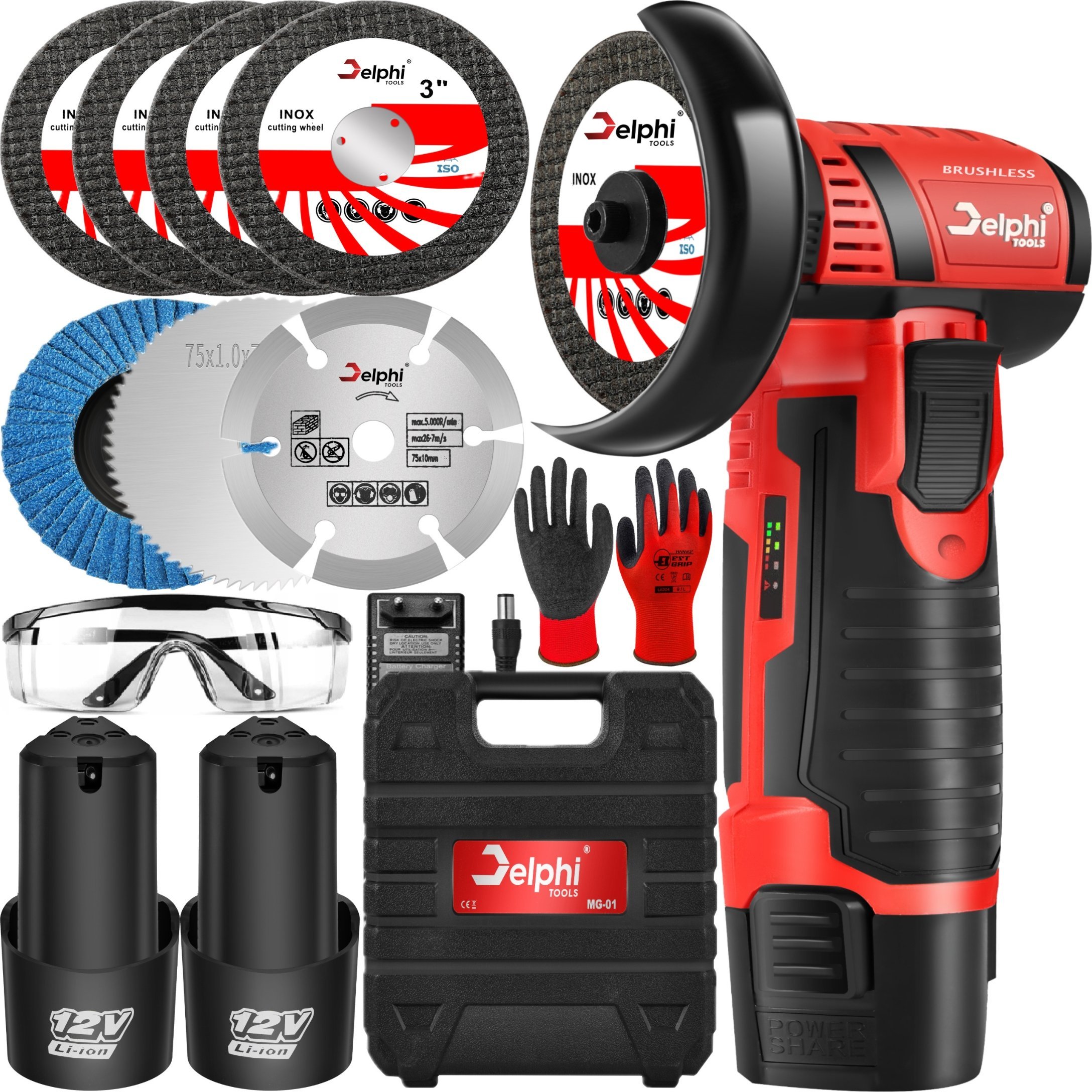 Szlifierka Delphi Tools SZLIFIERKA KĄTOWA AKUMULATOROWA BEZSZCZOTKOWA