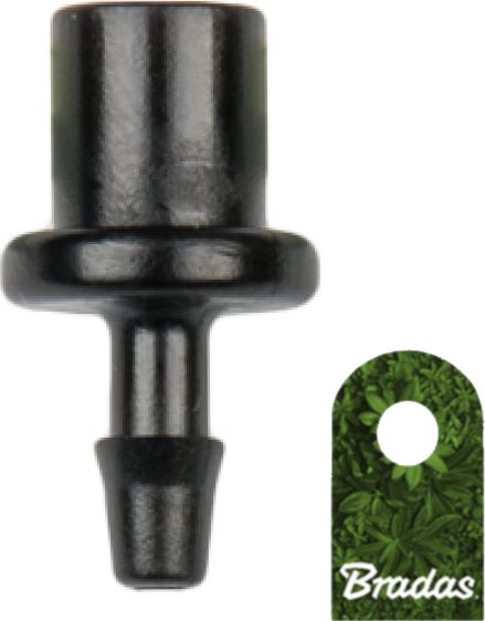 Bradas Łącznik do emiterów i kroplowników patykowych wejście 4mm wtyk na wąż 3x5mm Bradas 0414