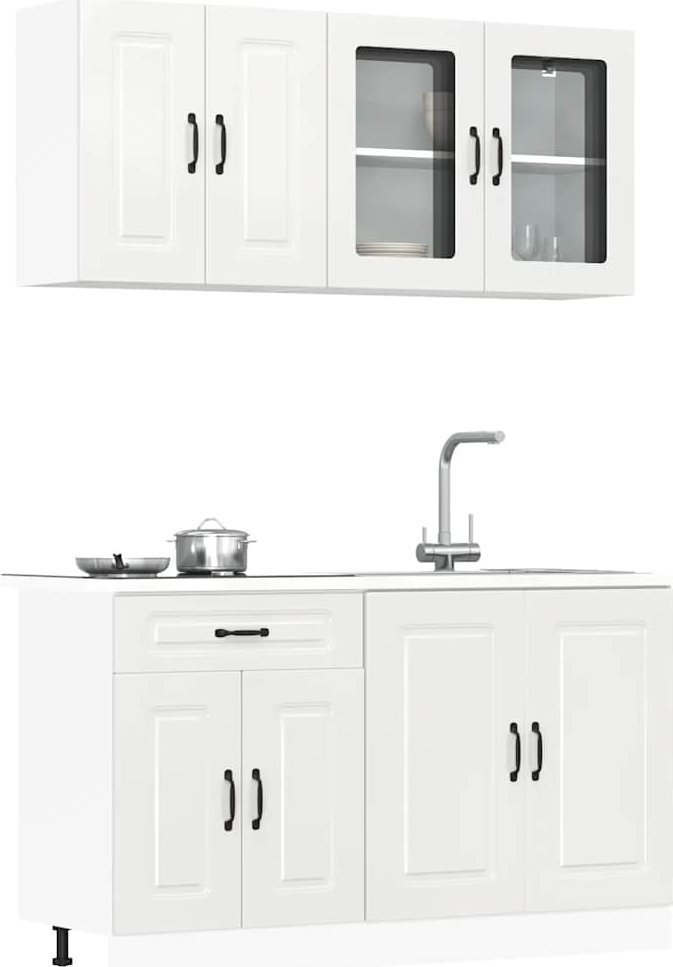 vidaXL vidaXL Zestaw szafek kuchennych 4 -częściowy, biały o wysokim połysku