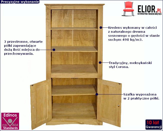 Elior Drewniany brązowy kredens - Milten