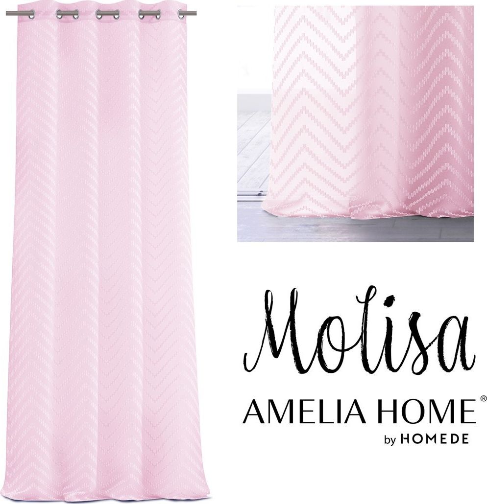 AmeliaHome SCURT/AH/MOLISA/EYELETS/PINK/140X270