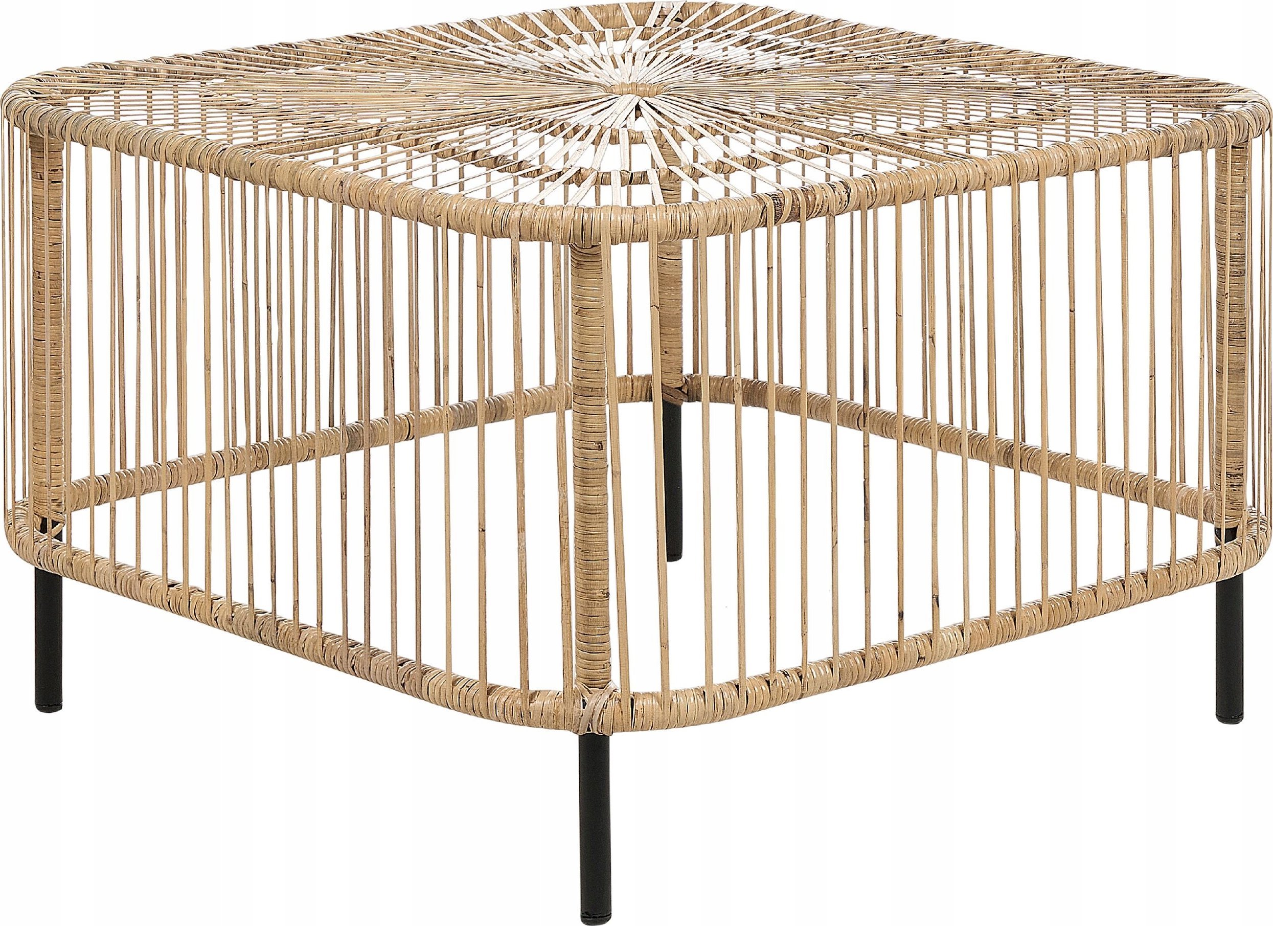 Beliani Stół ogrodowy 67 x 67 Rattan Naturalny CESENATICO