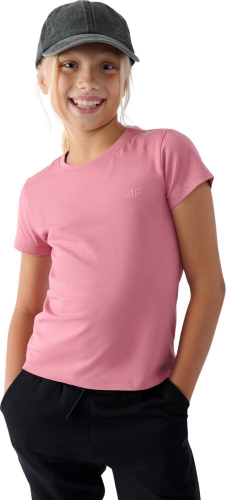 4f Koszulka dla dziewczynki 4F F1658 jasny róż 4FJWMM00TTSHF1658 56S 164cm
