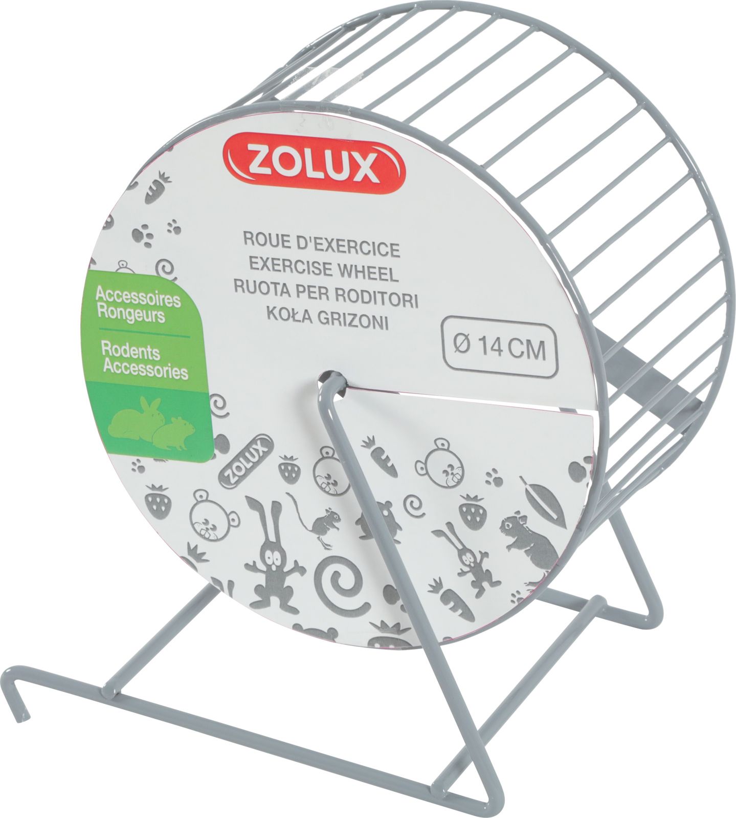 Zolux Kołowrotek metalowy 14 cm kol. szary