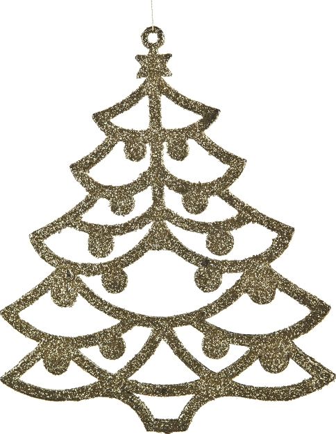 Witek Home 12x Ozdoba świąteczna choinka złota