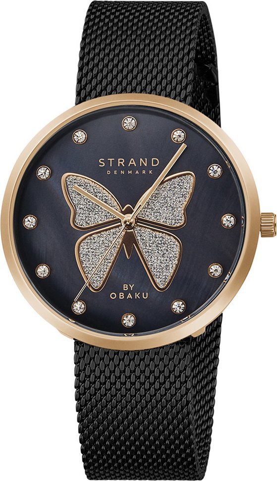Zegarek Strand Zegarek damski Strand S700LXVBMB-DB CYRKONIE czarny