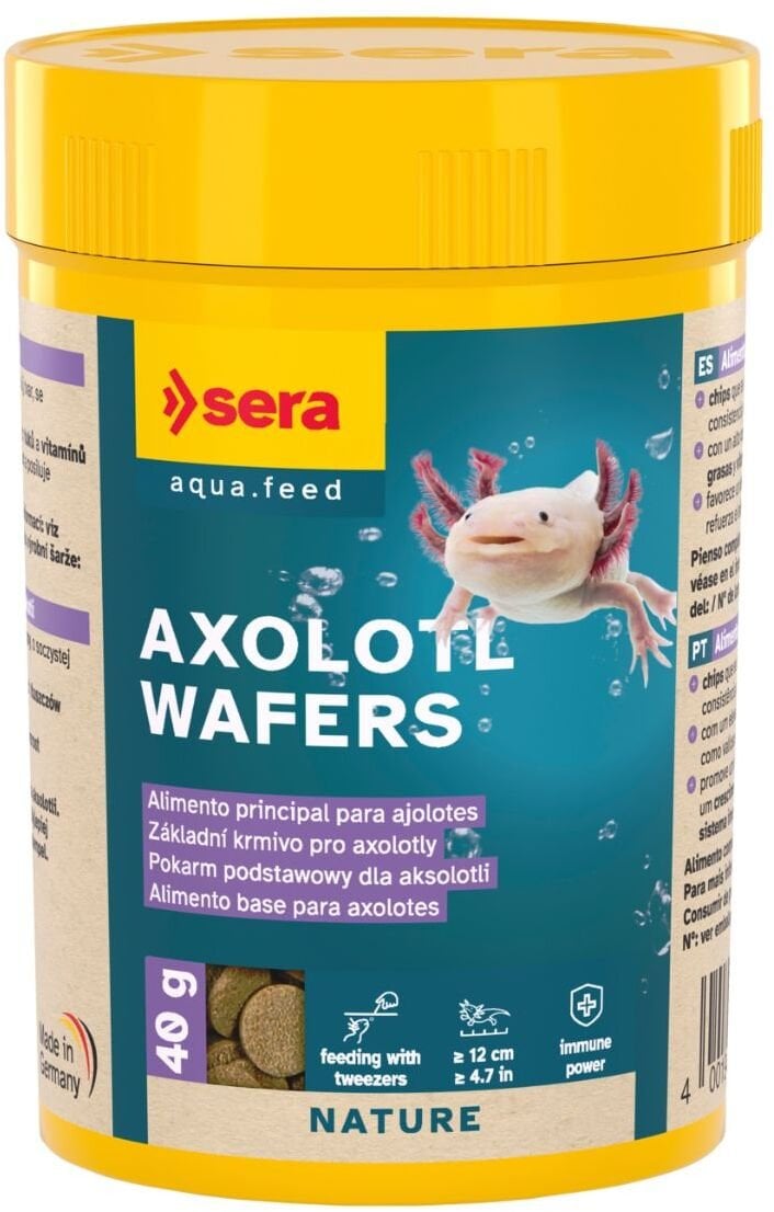 Sera Axolotl Wafers karma, dla aksolotli, chipsy, podstawowy, 100 ml (40 g), dla aksolotli powyżej 12 cm