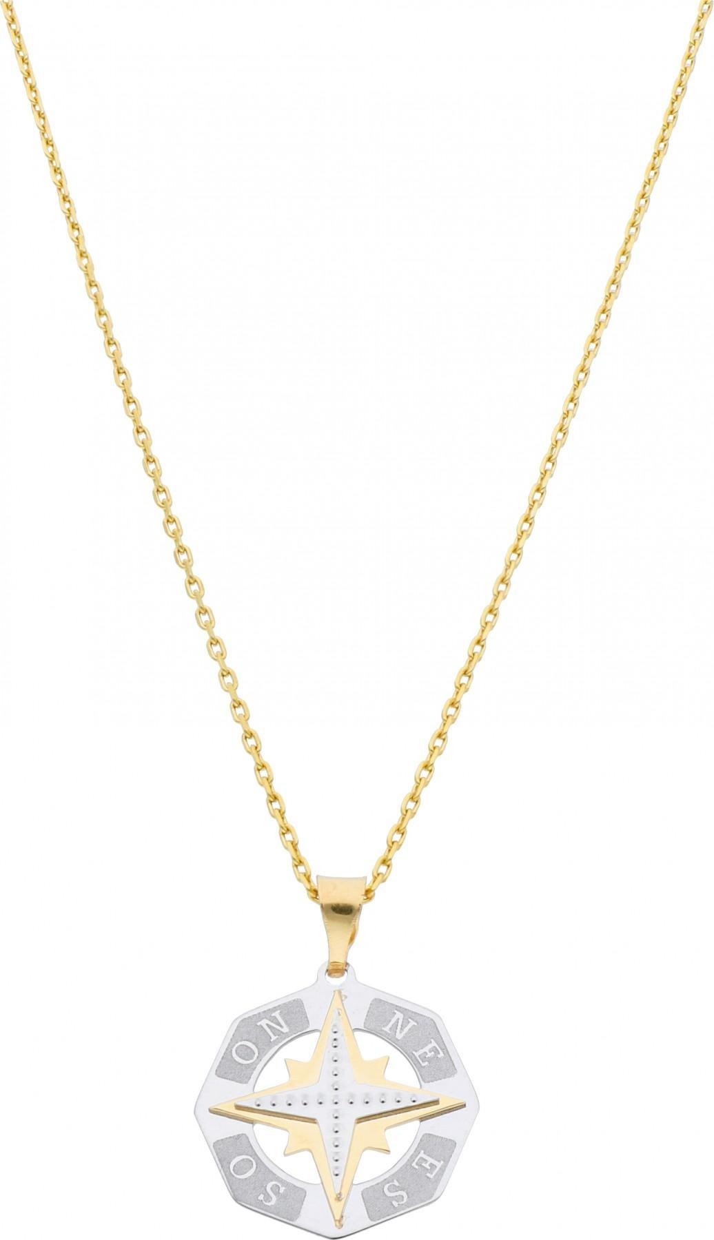 Rosanto Złota zawieszka cztery strony świata - róża wiatrów 585 14k