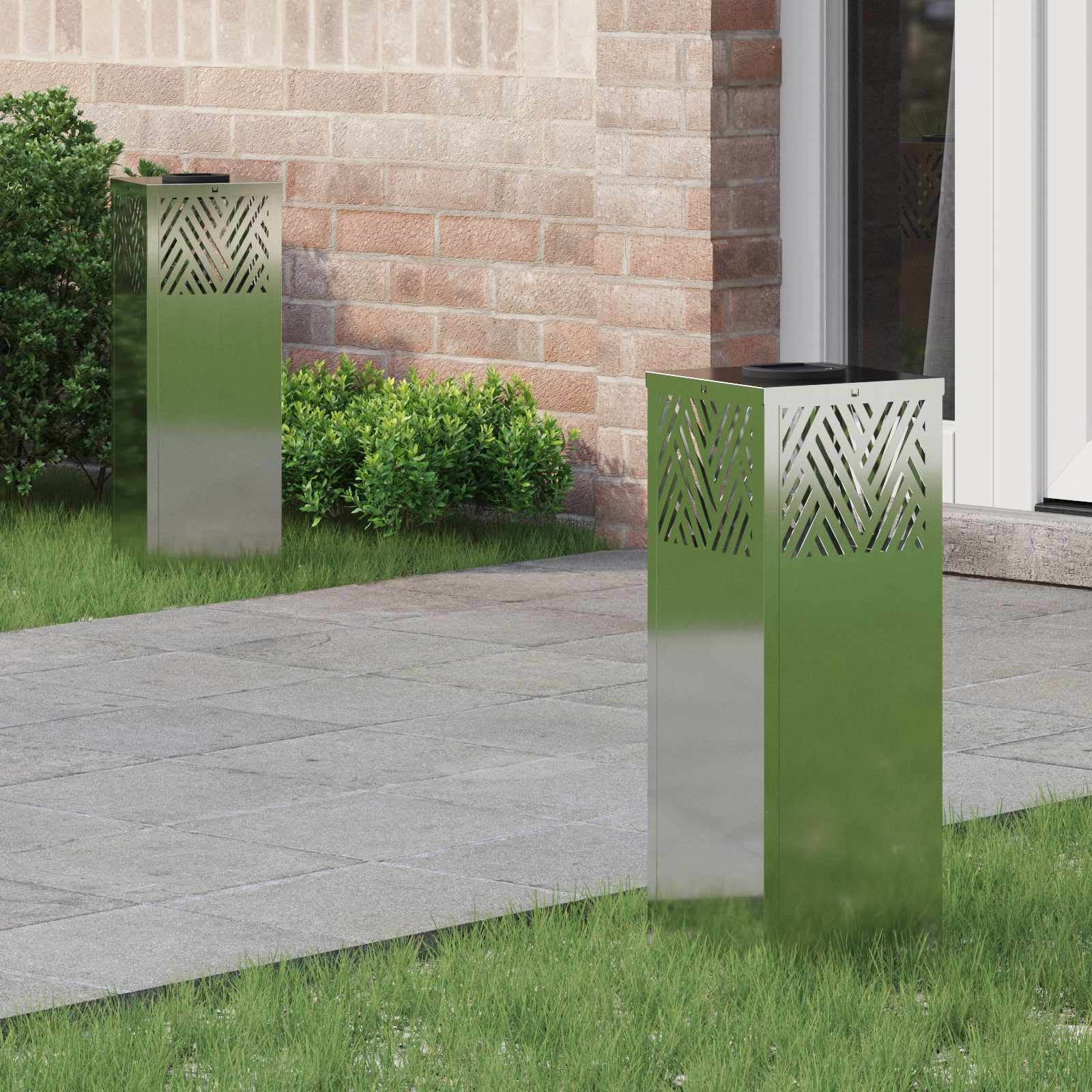 vidaXL Słoneczna LED lampa na ścieżkę Jodełka 2 pcs Galwanizowany