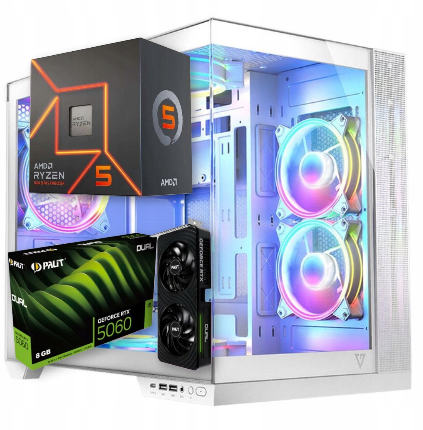 Komputer BSG Raptor V23 AMD Ryzen 5 NVIDIA RTX 5060 32GB DDR5 1000GB SSD Windows 11