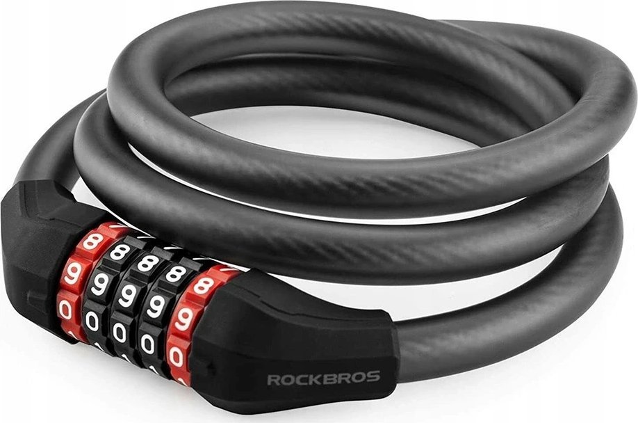 RockBros Zapięcie rowerowe Rockbros RKS507-1BK na szyfr 1,8m - czarne