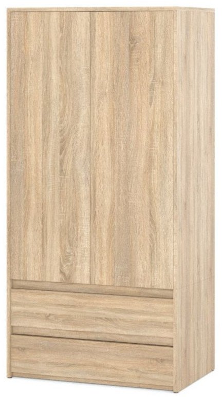 Szafa 2 Szuflady Garderoba Salon Półki Nowoczesna Salon Drążek Dąb Sonoma