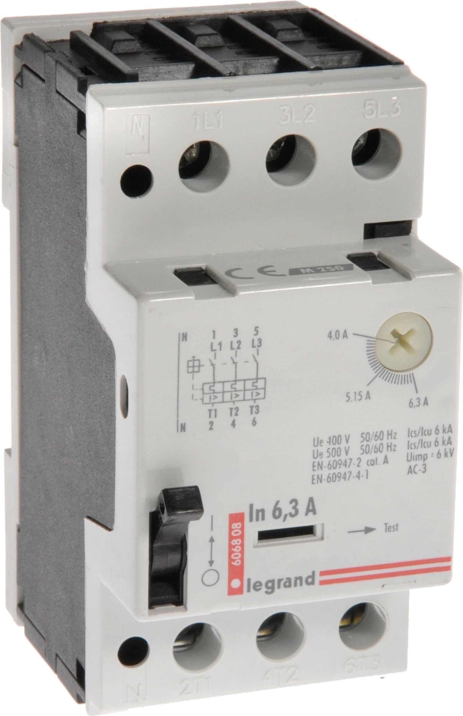 Legrand Wyłącznik silnikowy 3P 2,5kW 4-6,3A M 250 6,3 606808