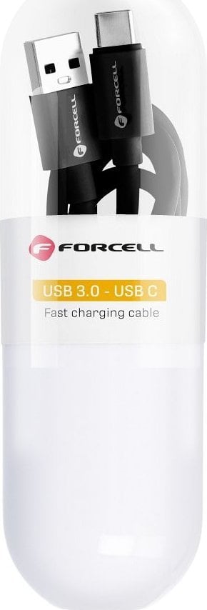 Kabel USB ForCell USB-A - USB-C 1 m Czarny