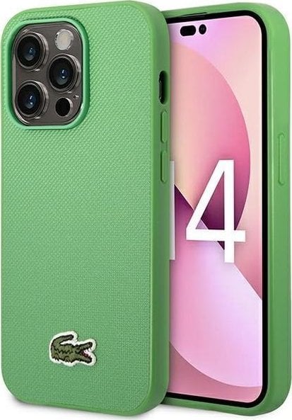 DefaultBrand Etui Lacoste do iPhone 14 Pro Max 6.7" zielony/green hardcase Iconic Petit Pique MagSafe