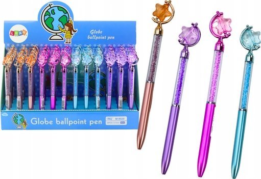 LeanToys Długopis Z Gwiazdką Diamenciki Niebieski Wkład 0.7mm Mix