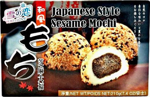 Yuki & Love Mochi, ryżowe ciasteczka z sezamem 210g - Yuki & Love