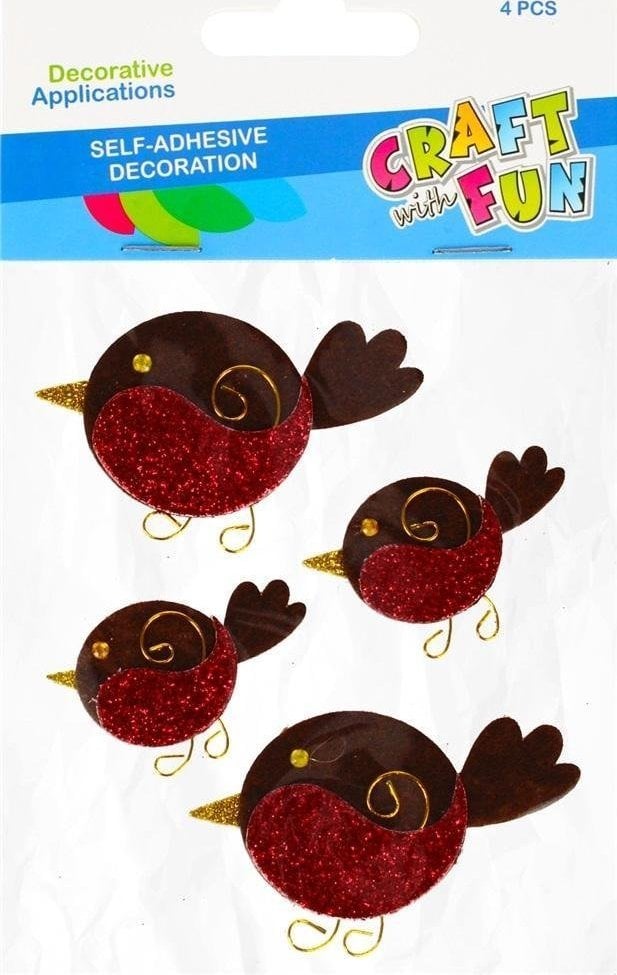 Craft with Fun OZDOBA BN PTASZKI SPRZYL 4SZT CF PBH 12/144