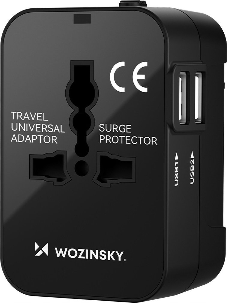 Wozinsky Adapter podróżny Wozinsky WUTWC uniwersalny 24W UE / US / AUS / UK / 2x USB-A - czarny