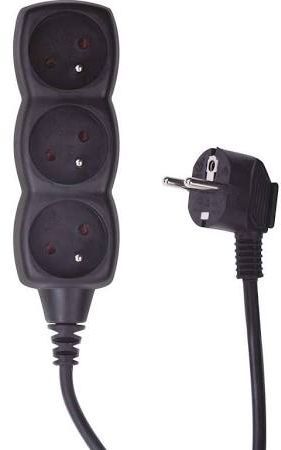 Emos Przedłużacz 3-gniazda z/u 5m /H05VV-F 3G1/ czarny (PC0315)