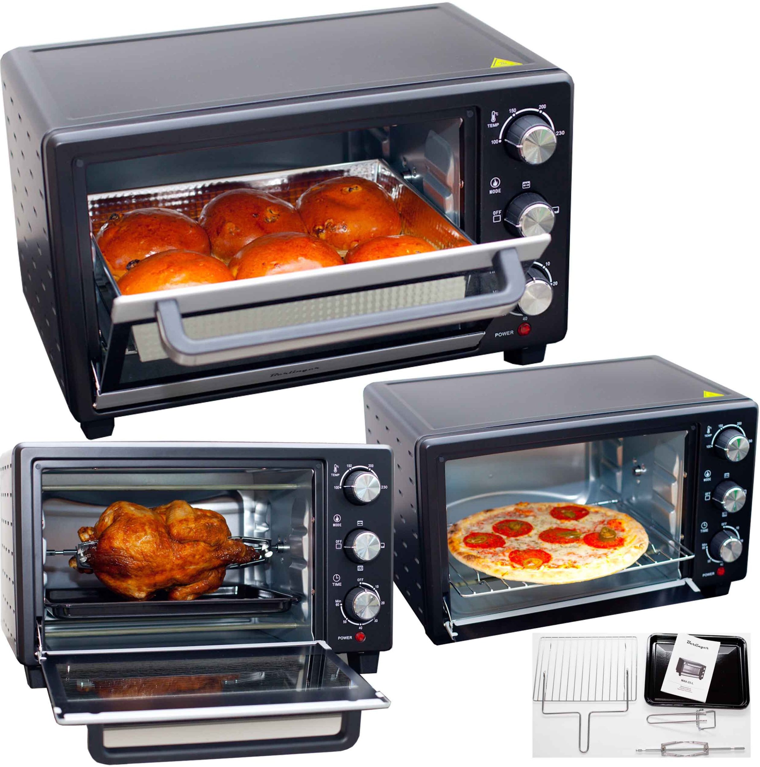 Mini piekarnik Berlinger Mini piekarnik 25L - suszarka do grzybów - termoobieg rożny światło grill