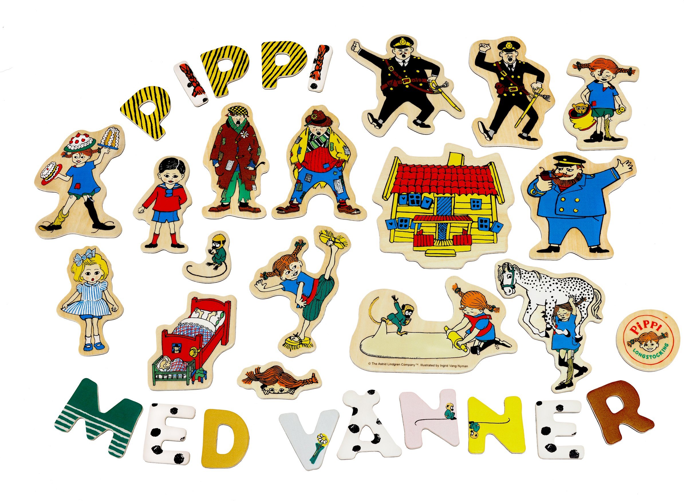 Pippi Litery magnetyczne i obrazki 72 szt. Pippi