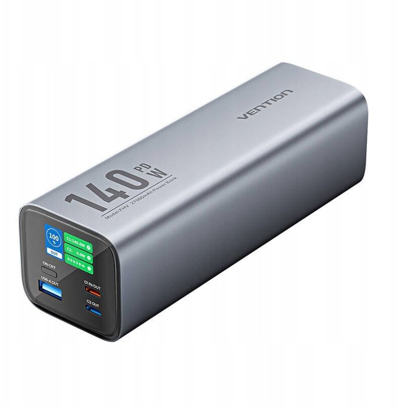 Powerbank Vention wyświetlacz LED 27000mAh 140W FHVH0 (szary)
