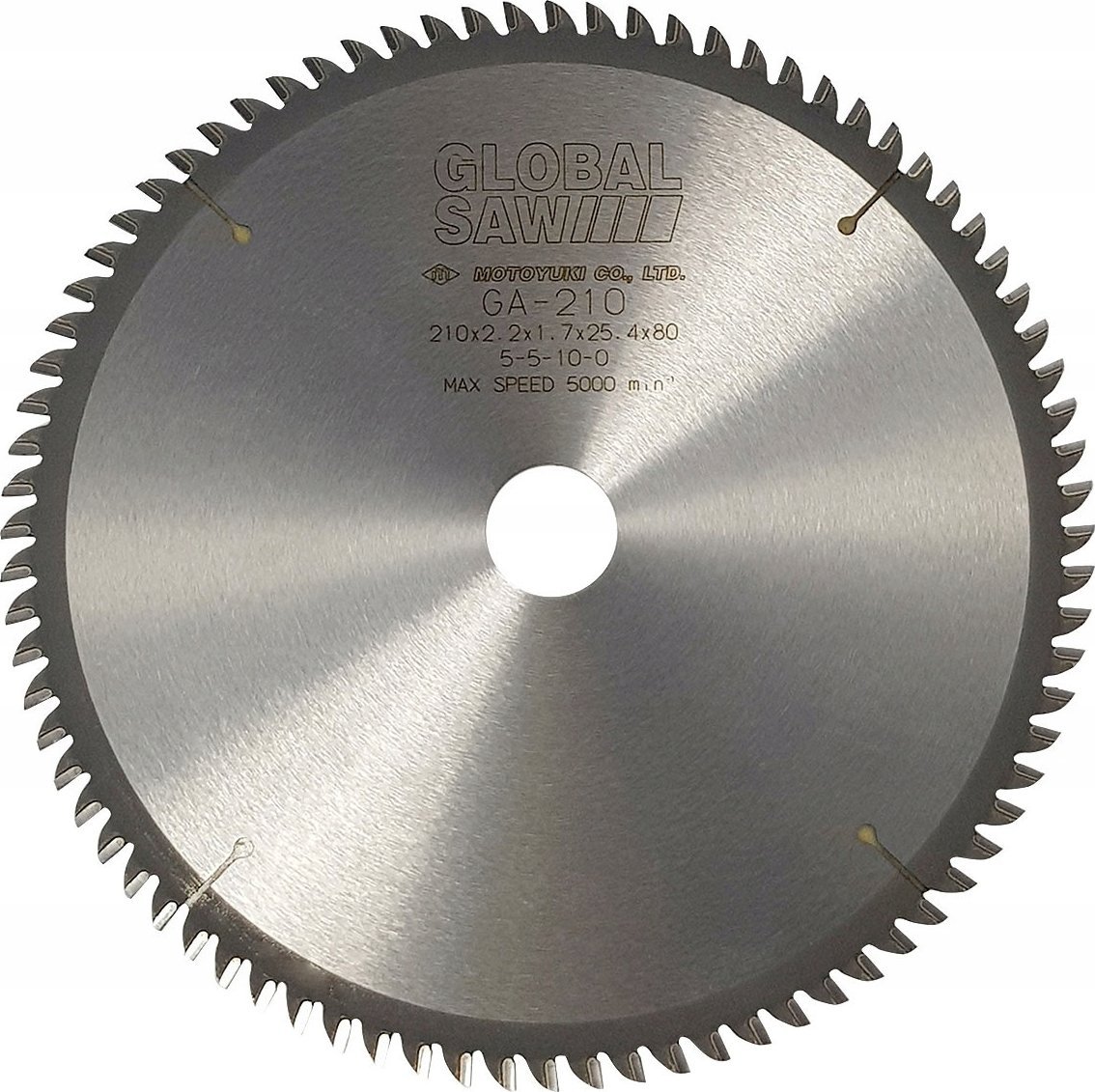 GLOBAL SAW Piła tarczowa do cięcia aluminium GLOBAL SAW 210 x 2,2/1,7 x 25,4mm / 80z CERMET