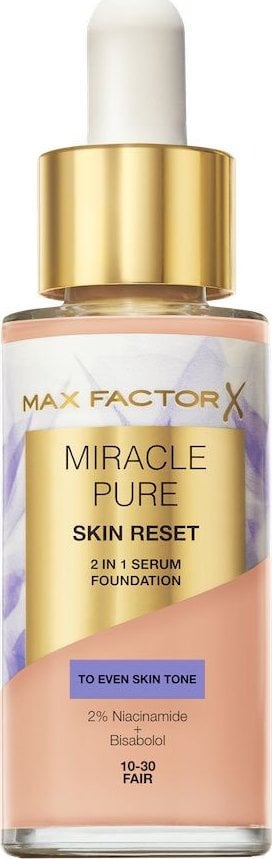 Max Factor Miracle Pure 2w1 Skin Reset pielęgnujący podkład z serum o wegańskiej formule 10-30 Fair 30ml
