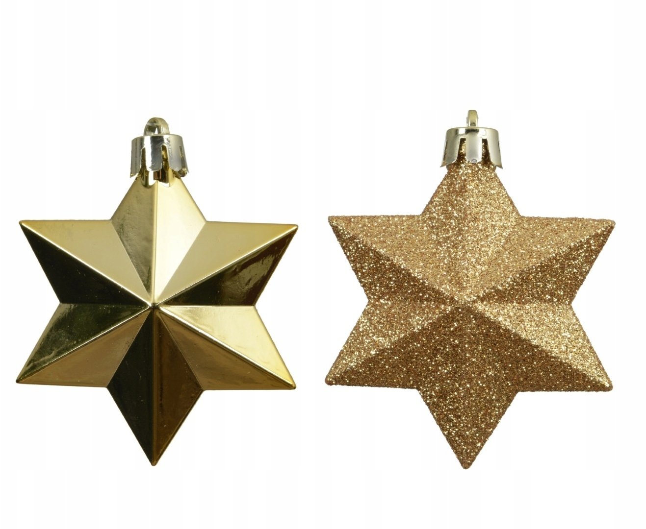 Kaemingk Zestaw 12 bombki choinkowe plastikowa złota gwiazda 9x12,3cm