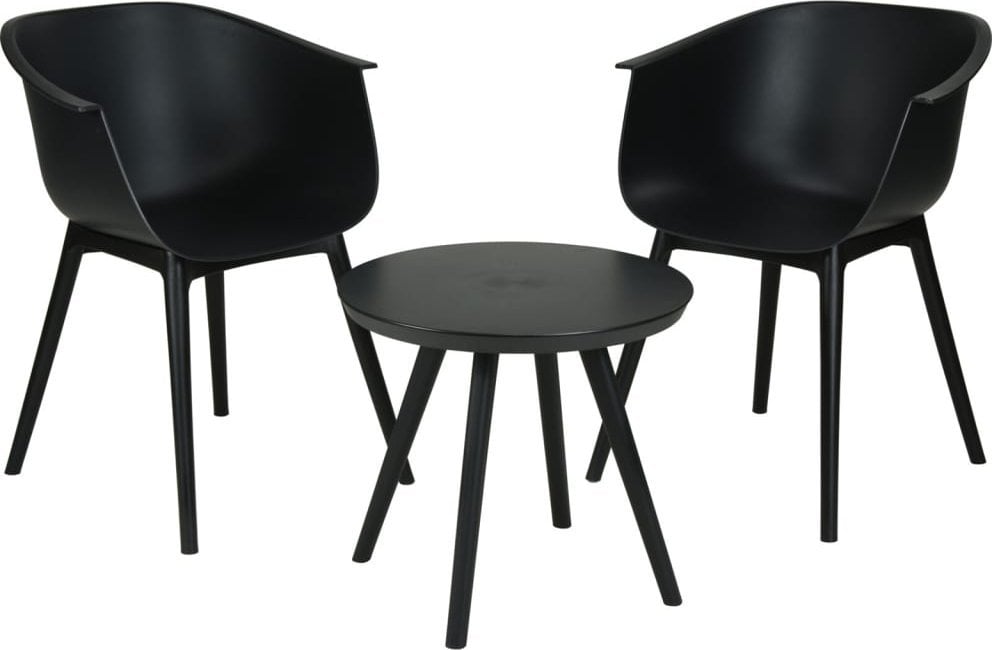 ProGarden ProGarden 3-częściowy zestaw mebli na taras, PP, czarny