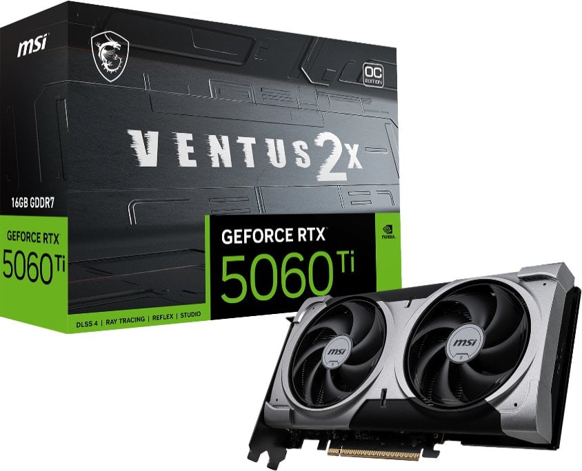 Karta graficzna MSI GeForce RTX 5060 Ti Ventus 2X OC Plus 16GB GDDR7 DLSS4