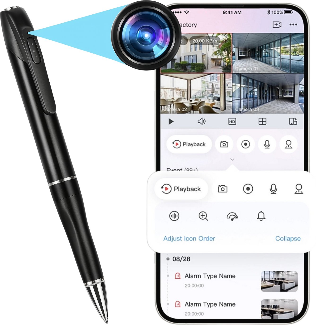 MINI KAMERA WIFI SZPIEGOWSKA W DŁUGOPISIE CZUJNIK RUCHU PODGLĄD NA TELEFON