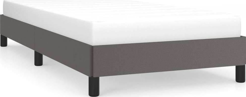 Rama Łóżka, Szara, 100X200 Cm, Sztuczna Skóra