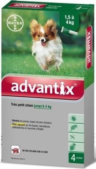 Bayer Advantix Spot On dla Psów do 4 kg 4 x 0,4 ml