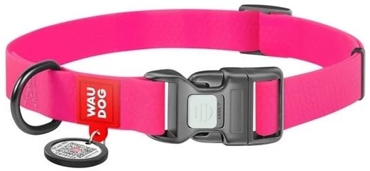 Collar Waterproof Obroża wodoodporna z QR-paszportem, plastikowy fastex, S 15mm/25-35cm różowa