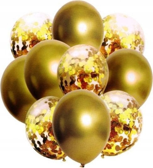 MK TRADE Zestaw balonów metal granatowy i konfetti 33cm, 10 szt. BSC-693