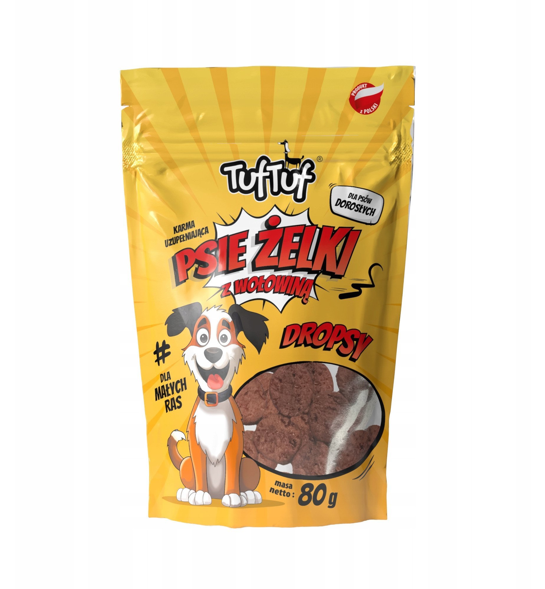 Tuf Tuf Psie żelki - dropsy wołowe 80g