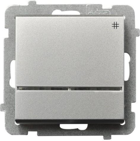 Ospel Łącznik krzyżowy Sonata 16AX IP20 z podświetleniem srebro mat (ŁP-4RS/m/38)