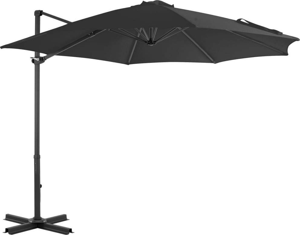vidaXL Parasol wiszący z aluminiowym słupkiem, 300 cm, antracytowy