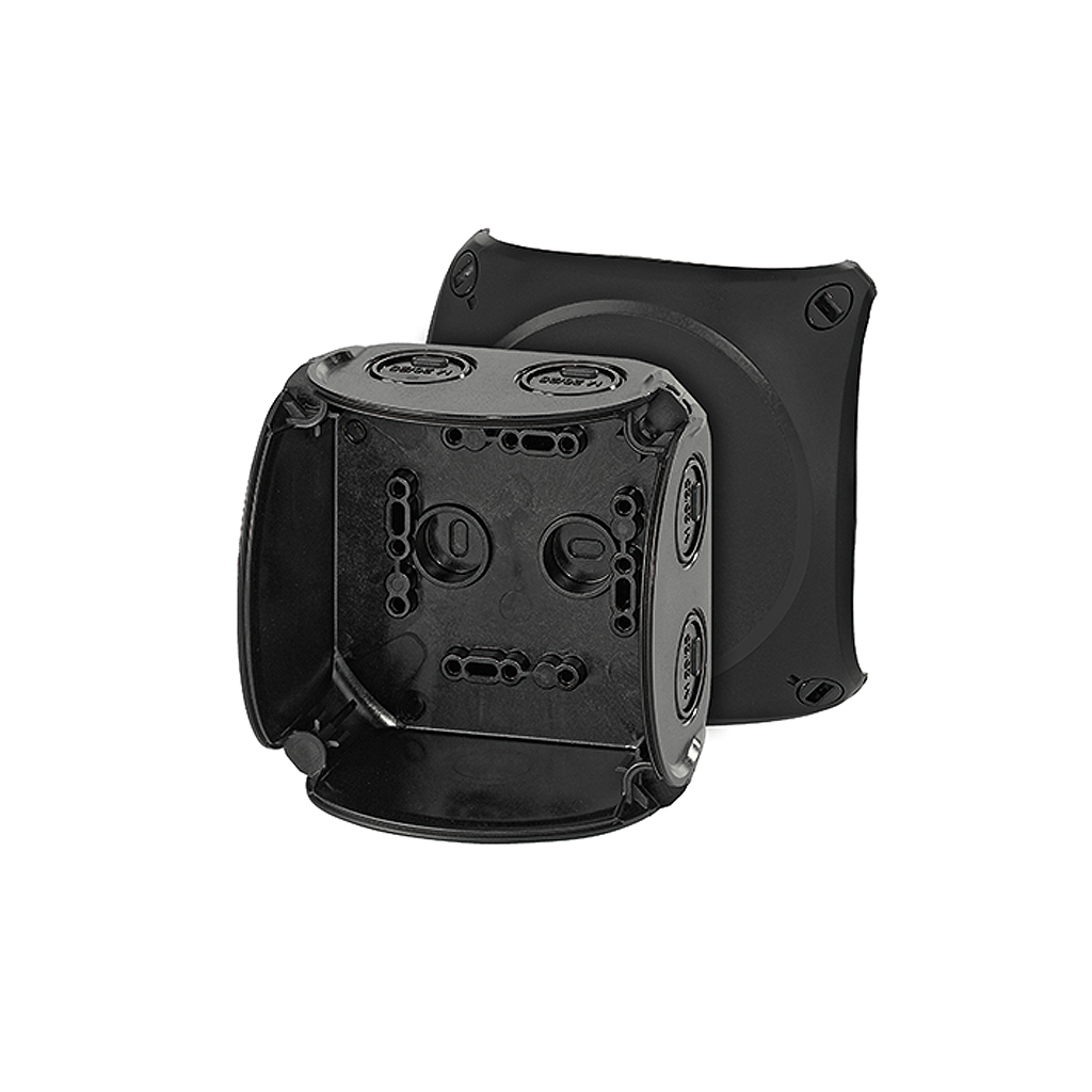 Hensel Puszka odgałęźna zewnętrzna 104x104x70mm IP66/67 czarna - KF 0400 B