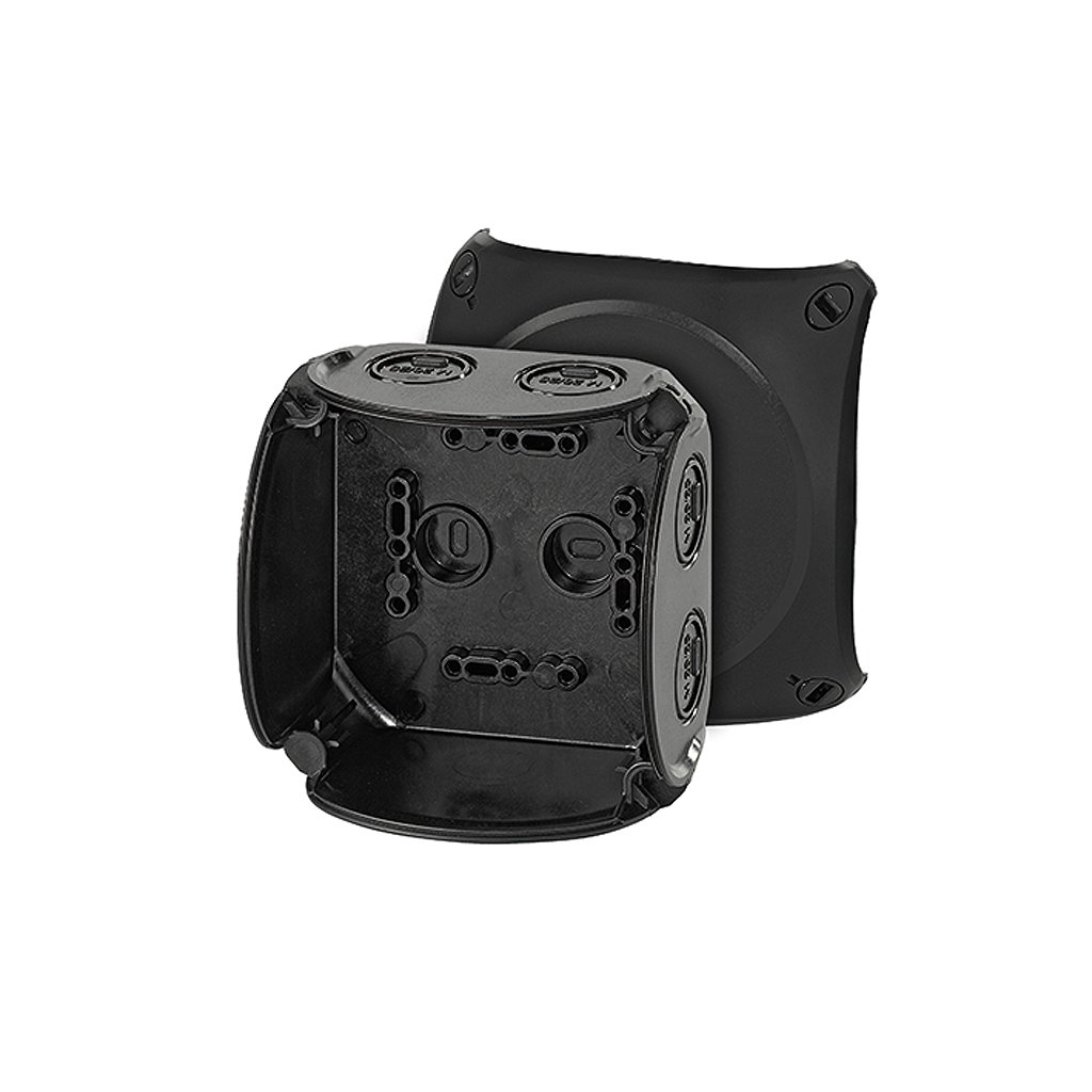 Hensel Puszka odgałęźna zewnętrzna 104x104x70mm IP66/67 czarna - KF 0400 B