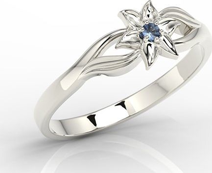 WĘC - Twój Jubiler Pierścionek z białego złota z szafirem BP-14B 15 / UE- 55